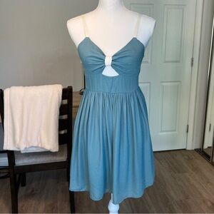 Nasty Gal Solemio Teal Blue Cutout Sleeveless Mini Dress - Size S